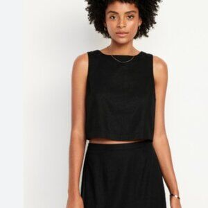 Sleeveless Linen Blend Top